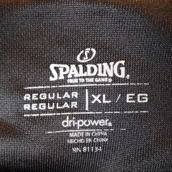 Spalding Mens XL Dri-power Pullover Activewear Top 1/4 Zip Black/Gray Gym Sports - Picture 4 of 11